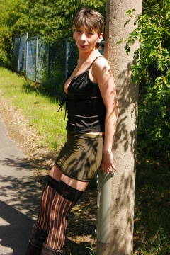 Wet and horny german milf outdoor shooting outtakes