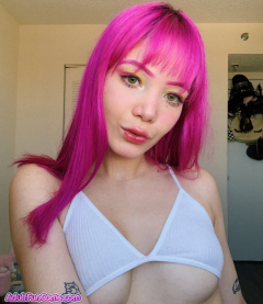 Sexy amazing hot pink hair babe