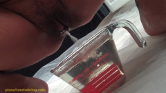 Pee whore Sage shows how to enjoy hot bowl of piss - N