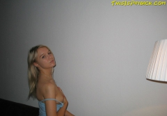 Super hot blonde teen poses and fingers - N