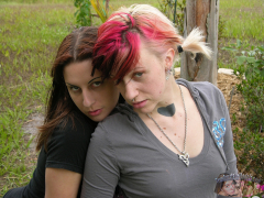 2 Punk Rock Girls Showing Pussies - N