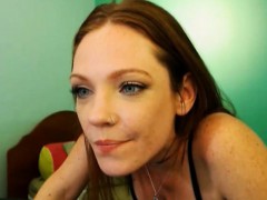 Hot Redhead Upclose Dildo Masturbation