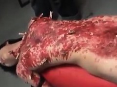 Asian Slave Gets Her Body Covered In Wax