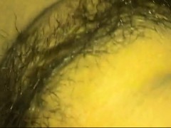 Fucking a hairy vagina closeup that is wet