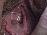 Close Up of her Wet Very Wet Pussy