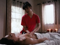 Busty asian masseuse licks and facesits her horny customer