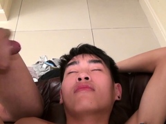 Asian teen cum facialized