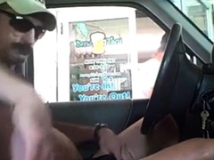 Str8 drive-thru with his dick out