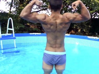 Flexing and Posing in the pool - Gypsy Rodrigo Rossallini