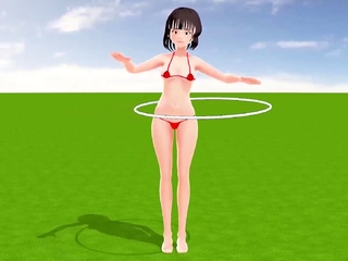 Toyota Nono Anime girl wearing a mostly naked micro bikini.