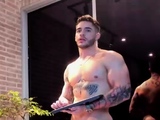 Jock gay muscle hunk jerking off