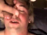 Fucking the twink's mouth and cumming on his face